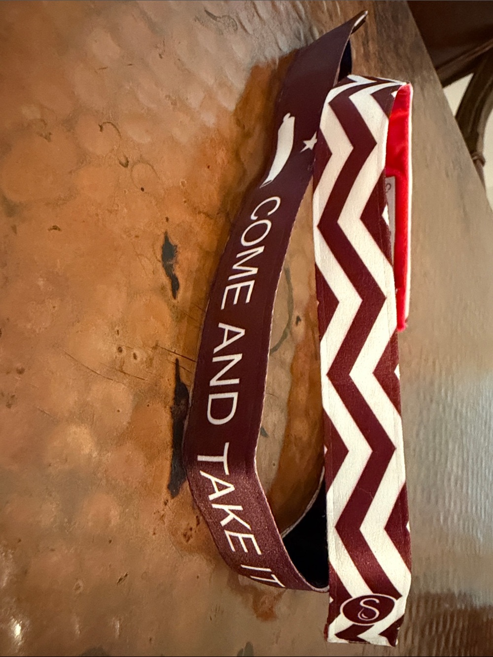 NWT Come and Take It Texas Sweaty Band/ maroon white band